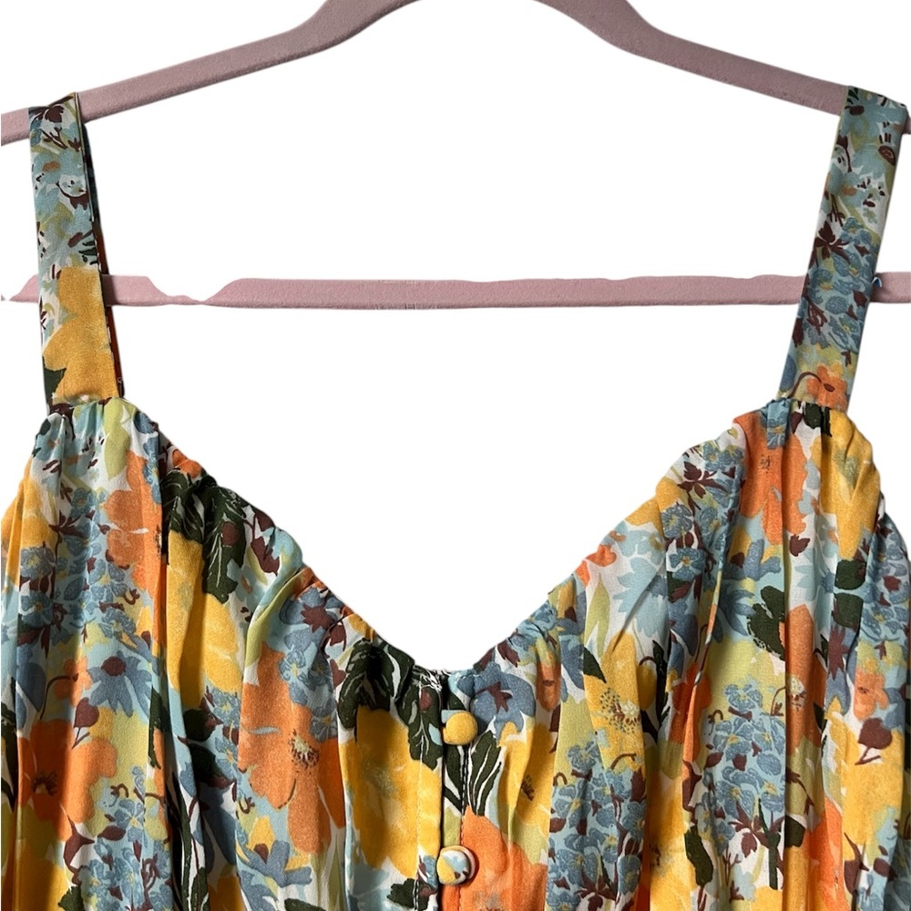 Abercrombie & Fitch Vibrant Floral Maxi Dress - Orange and Blue - Picture 3 of 12